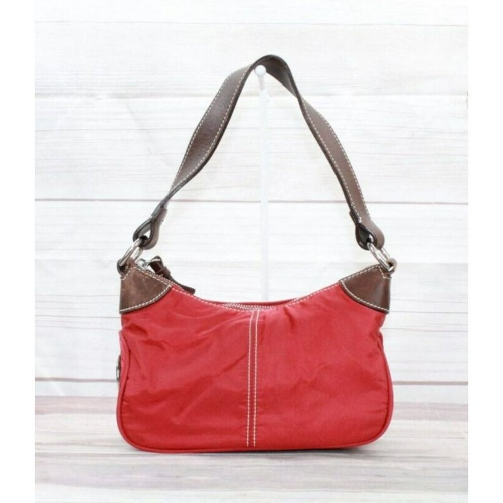 Dooney & Bourke Wayfarer Red Brown Leather Shoulder Hobo Handbag - Picture 2 of 10